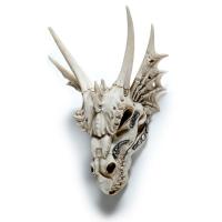 Großer Drache Totenkopf Deko mit metallischen Details