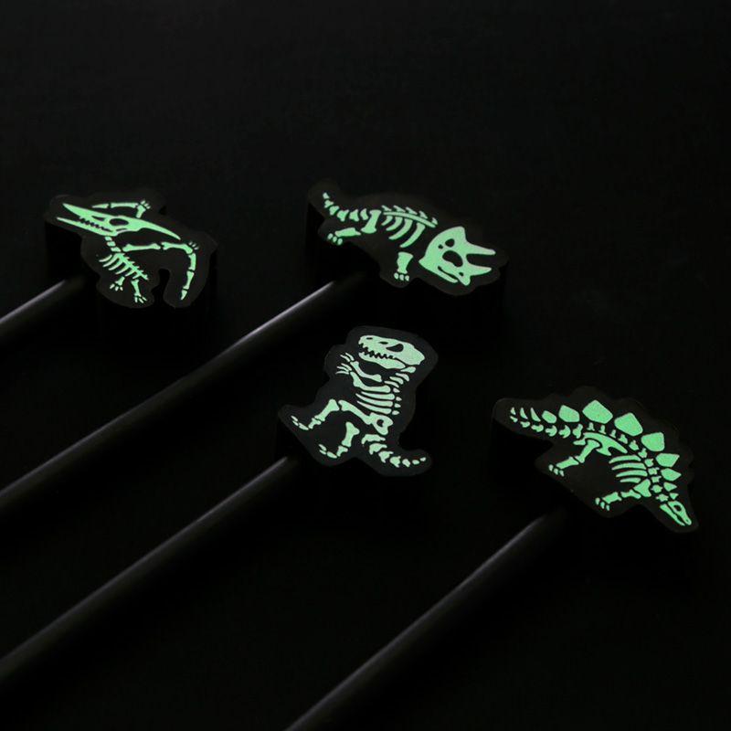 Dino Skelett Bleistift mit im Dunkeln leuchtend Radiertop (pro Stück)