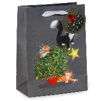 Weihnachten Kim Haskins Katzen Weihnachtsbaum Geschenktasche - (M) (pro Stück)