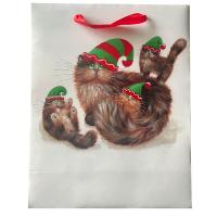 Weihnachten Kim Haskins Katzen Elfen Geschenktasche - Groß (pro Stück)