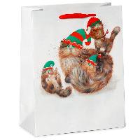 Weihnachten Kim Haskins Katzen Elfen Geschenktasche - (L) (pro Stück)