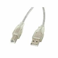 USB A zu USB-B-Kabel Lanberg CA-USBA-12CC-0018-TR Durchsichtig Weiß Klar 1,8 m