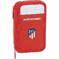 Doppel-Federtasche Atlético Madrid M854 Weiß Rot 12.5 x 19.5 x 4 cm (28 Stücke)