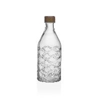 Flasche Versa 1 L Wellen Glas Aluminium 9,8 x 25,1 x 9,8 cm