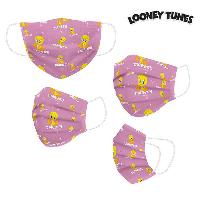 Wiederverwendbare Stoff-Hygienemaske Looney Tunes Für Kinder Rosa