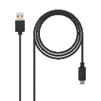 USB A zu USB-C-Kabel NANOCABLE USB 2.0, 0.5m Schwarz 50 cm