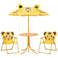 vidaXL 3-tlg. Garten-Bistro-Set für Kinder mit Sonnenschirm Gelb