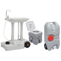 vidaXL Tragbare Campingtoilette mit Waschbecken und Wasserbehälter