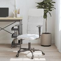vidaXL Bürostuhl Höhenverstellbar Weiß Netzstoff und Kunstleder
