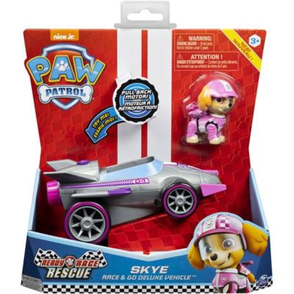 Spin Master 19181 - Paw Patrol Skyes Race & Go Deluxe Basis Fahrzeug mit Figur